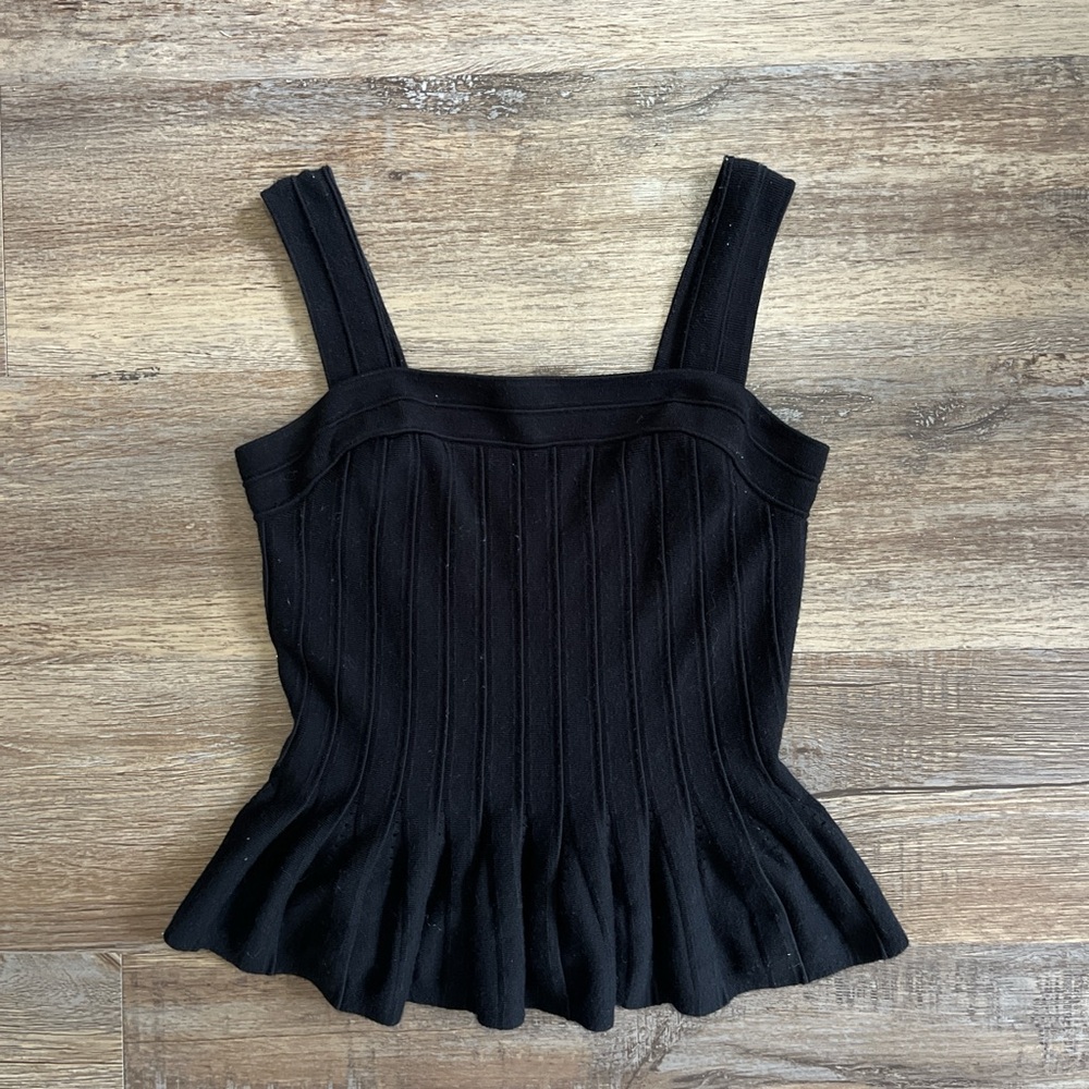 Black peplum Tank Top